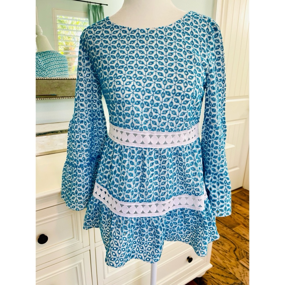 Lilly Pulitzer Zazie Eyelet Top Zanzibar Blue,  Size XXS